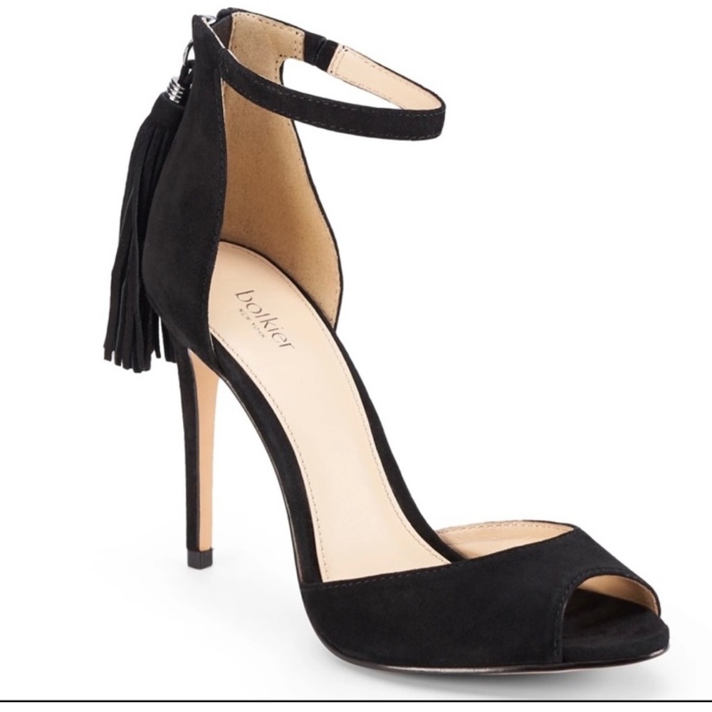 Botkier | Suede leather black Tassel Stiletto high Heels sandal shoes size 8 new